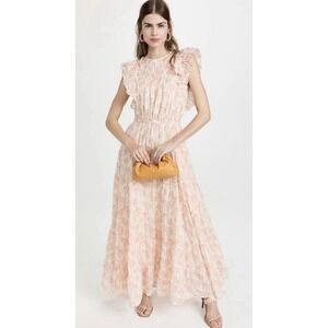 Scotch & Soda Printed Organic Maxi Voile Tiered Ruffle Dress Women's Size Small